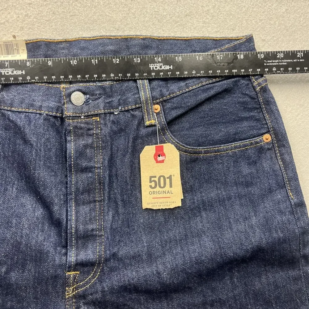 Levis Men's 501 Original Fit Jeans Straight Leg Button Fly 100% Cotton Dark Wash